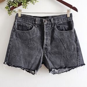 Vintage Levi’s 550 Charcoal Gray Denim Cutoff Shorts USA Made High Rise W31